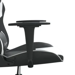 vidaXL Silla gaming de masaje cuero sintético Negro y blanco Hot