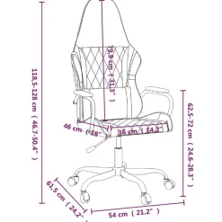 vidaXL Silla gaming de masaje cuero sintético Blanco y rosa Clearance