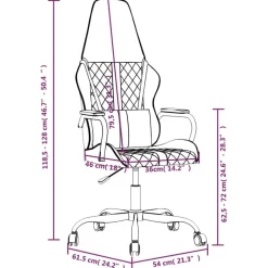 vidaXL Sillas-Silla gaming de masaje cuero sintético negro y