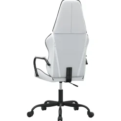 vidaXL Sillas-Silla gaming de masaje cuero sintético negro y
