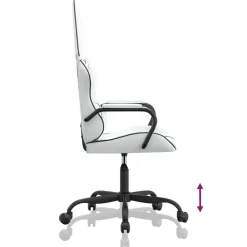 vidaXL Sillas-Silla gaming de masaje cuero sintético negro y