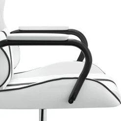 vidaXL Sillas-Silla gaming de masaje cuero sintético negro y