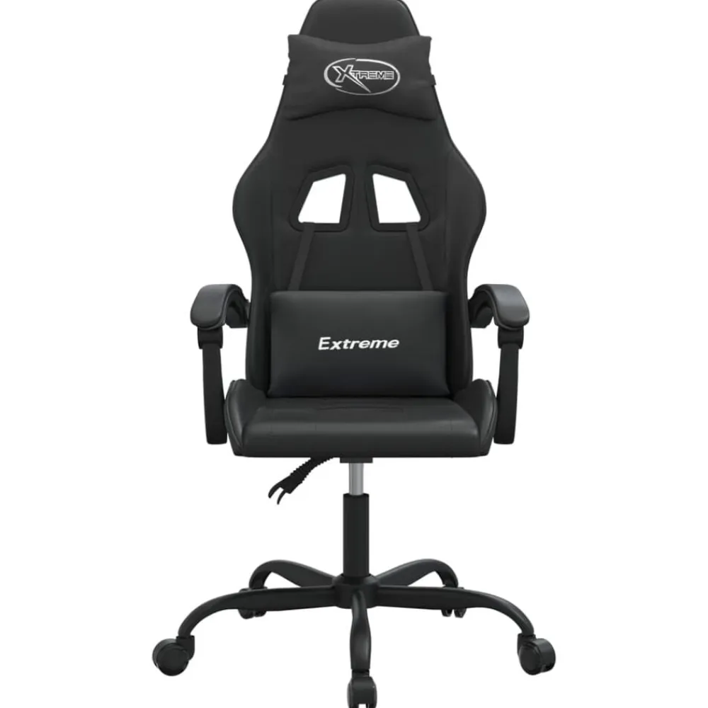 vidaXL Silla gaming giratoria cuero sintético Negro Hot