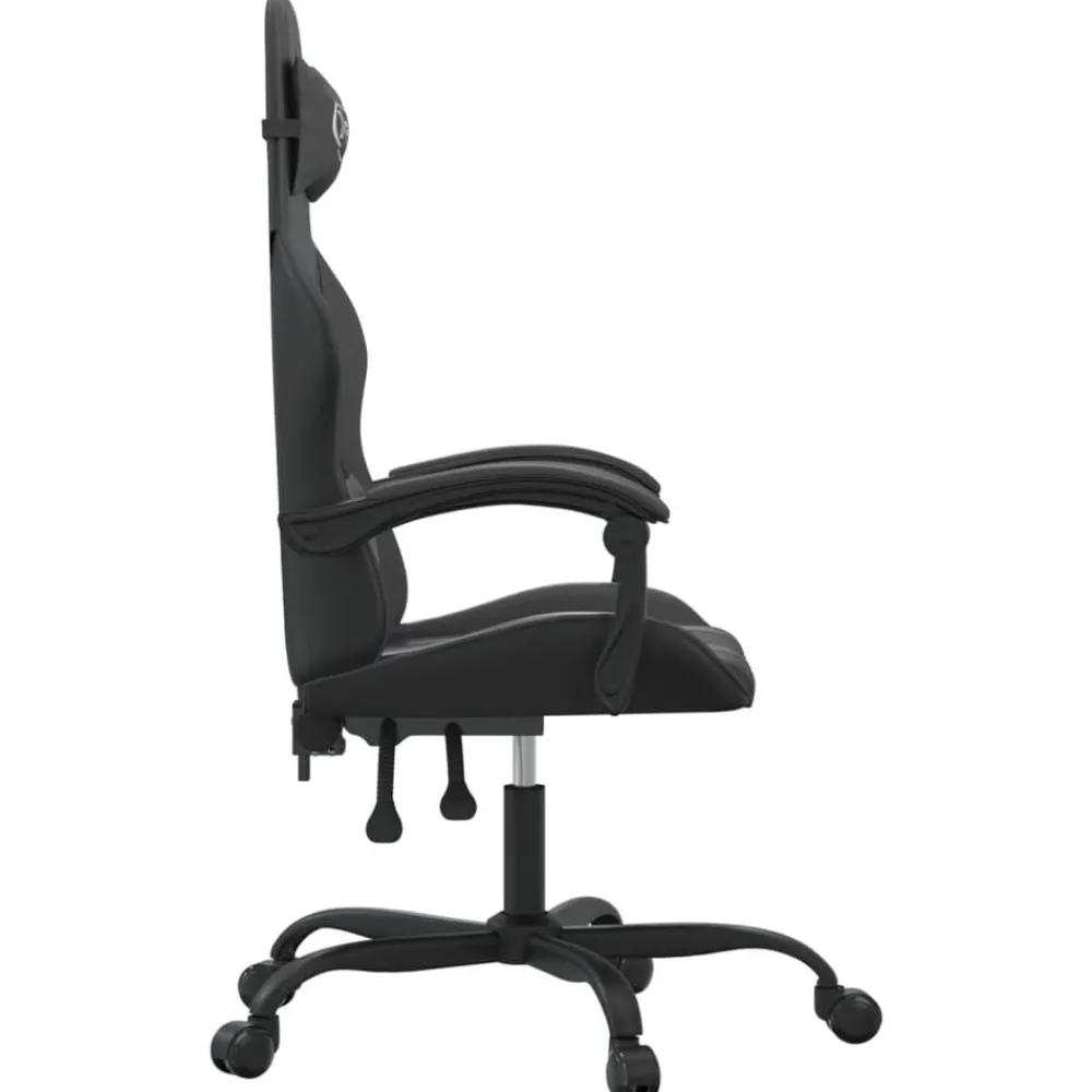 vidaXL Silla gaming giratoria cuero sintético Negro Hot