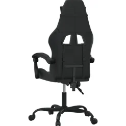 vidaXL Silla gaming giratoria cuero sintético Negro Hot