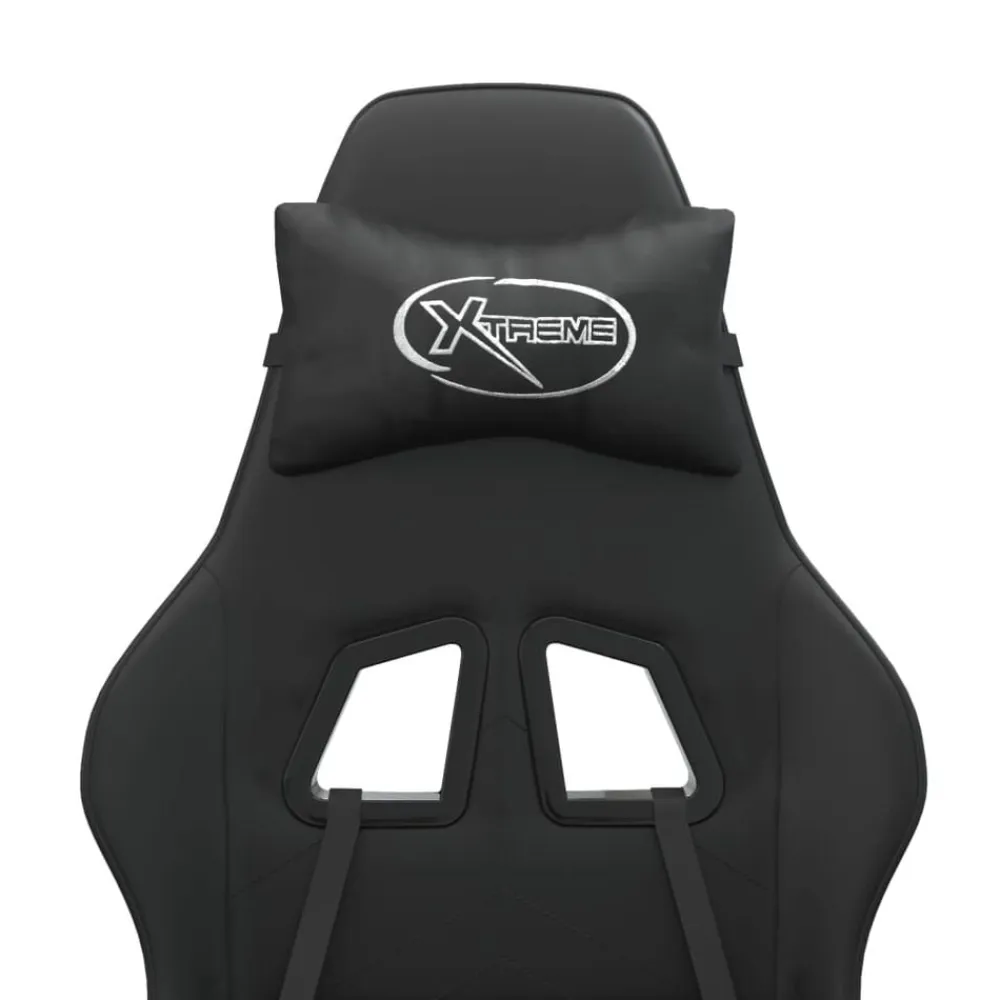 vidaXL Silla gaming giratoria cuero sintético Negro Hot