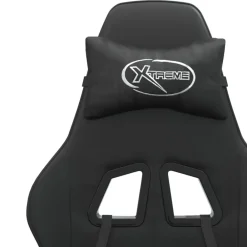 vidaXL Silla gaming giratoria cuero sintético Negro Hot