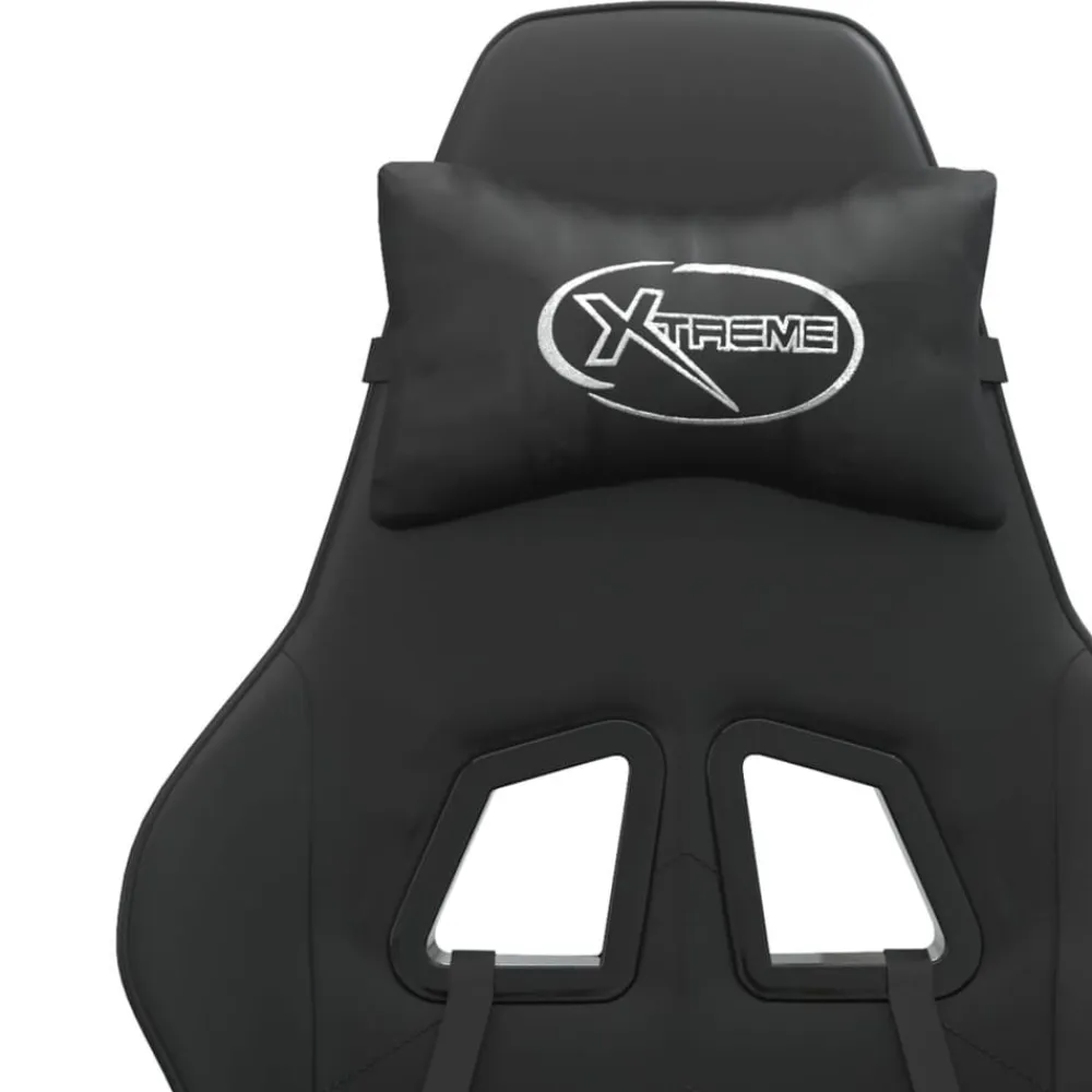 vidaXL Silla gaming giratoria cuero sintético Negro Hot