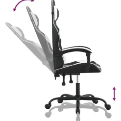 vidaXL Sillas-Silla gaming giratoria cuero sintético