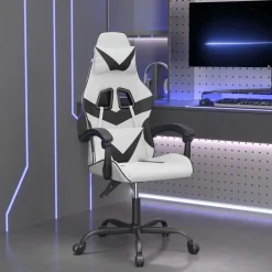 vidaXL Sillas-Silla gaming giratoria cuero sintético