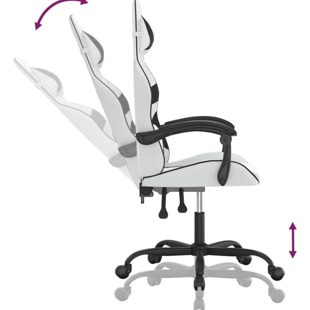 vidaXL Sillas-Silla gaming giratoria cuero sintético