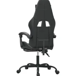 vidaXL Silla gaming giratoria y reposapiés cuero sintético negro gris Negro y gris Best