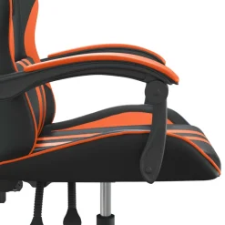 vidaXL Silla gaming giratoria cuero sintético Negro y naranja Hot