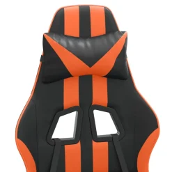vidaXL Silla gaming giratoria cuero sintético Negro y naranja Hot