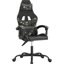 vidaXL Sillas-Silla gaming giratoria cuero sintético