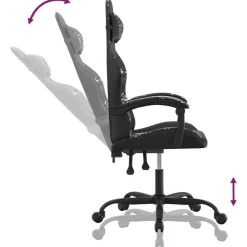 vidaXL Sillas-Silla gaming giratoria cuero sintético