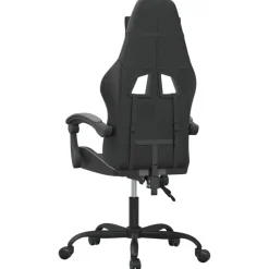 vidaXL Silla gaming giratoria cuero sintético Negro y gris