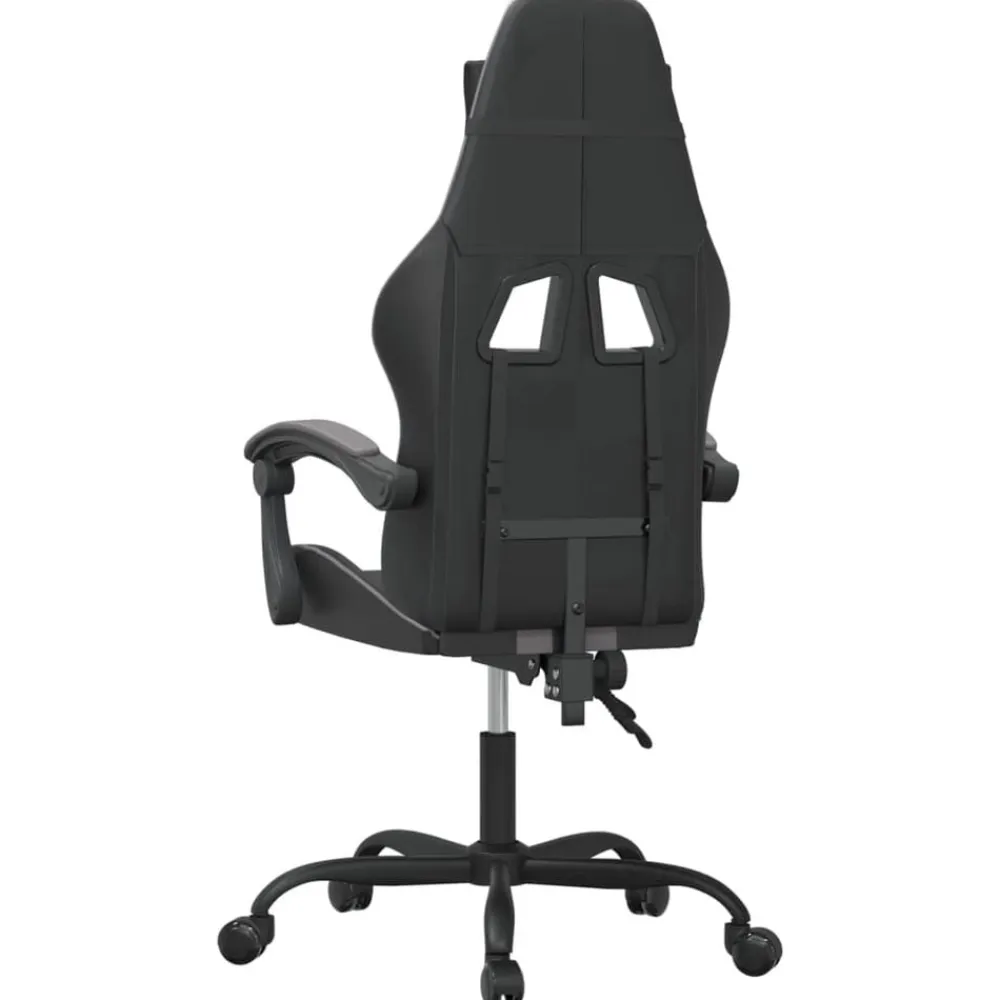 vidaXL Silla gaming giratoria cuero sintético Negro y gris