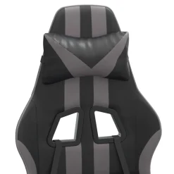 vidaXL Silla gaming giratoria cuero sintético Negro y gris