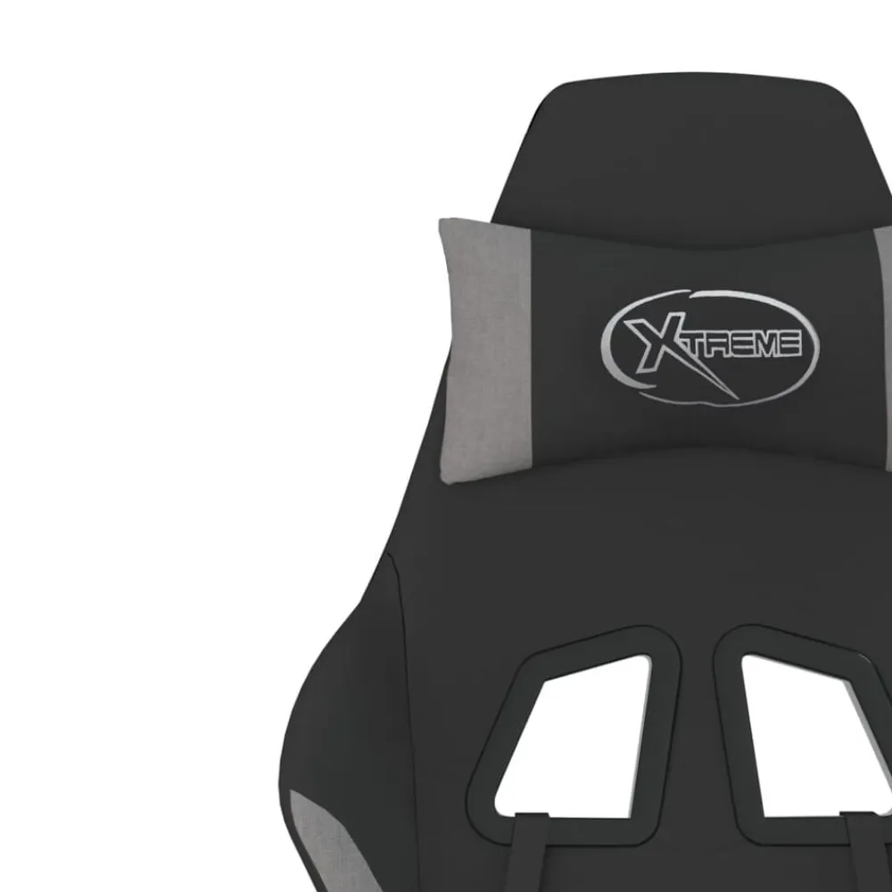 vidaXL Sillas-Silla gaming tela gris claro y negro