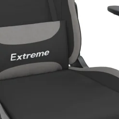 vidaXL Sillas-Silla gaming tela gris claro y negro