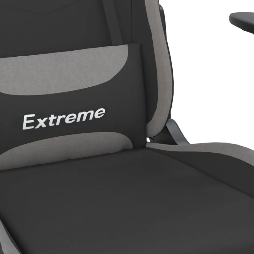 vidaXL Sillas-Silla gaming tela gris claro y negro