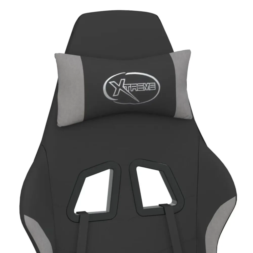 vidaXL Sillas-Silla gaming tela gris claro y negro