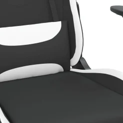 vidaXL Silla gaming tela Negro y blanco New