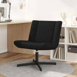 vidaXL Silla giratoria 63 x 75 x 76 cm tela Negro Clearance