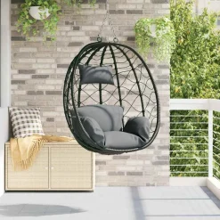 vidaXL Jardín-Silla huevo colgante Manual 91,5 x 54,5 x 107 cm