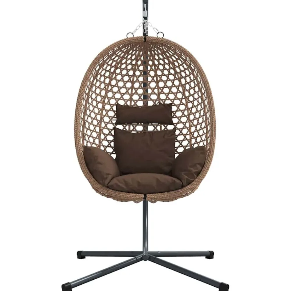 vidaXL Jardín-Silla huevo colgante 104 x 100 x 191 cm ratán sintético