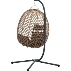 vidaXL Jardín-Silla huevo colgante 104 x 100 x 191 cm ratán sintético
