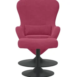 vidaXL Sillas-Silla Huevo con Puff Rojo vino Terciopelo