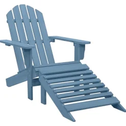 vidaXL Muebles De Jardín-Silla jardín Adirondack con otomana madera maciza de abeto