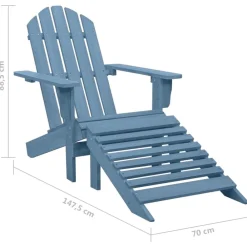 vidaXL Muebles De Jardín-Silla jardín Adirondack con otomana madera maciza de abeto