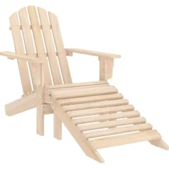 vidaXL Muebles De Jardín-Silla jardín Adirondack con otomana madera maciza de abeto