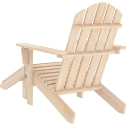 vidaXL Muebles De Jardín-Silla jardín Adirondack con otomana madera maciza de abeto