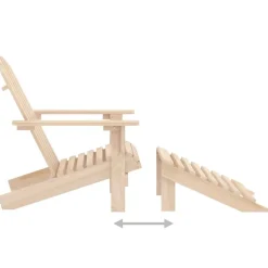 vidaXL Muebles De Jardín-Silla jardín Adirondack con otomana madera maciza de abeto