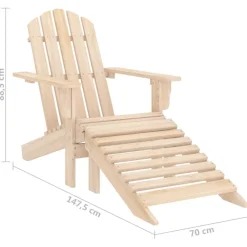 vidaXL Muebles De Jardín-Silla jardín Adirondack con otomana madera maciza de abeto