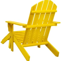 vidaXL Silla jardín Adirondack y otomana madera maciza abeto amarilla Amarillo Online