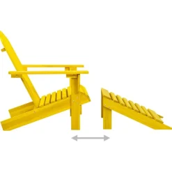 vidaXL Silla jardín Adirondack y otomana madera maciza abeto amarilla Amarillo Online