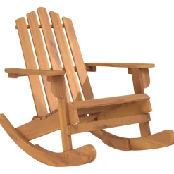 vidaXL Silla mecedora Adirondack madera maciza acacia Marr&oacute;n