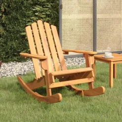 vidaXL Silla mecedora Adirondack madera maciza acacia Marr&oacute;n