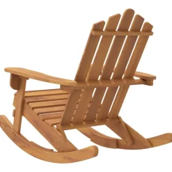 vidaXL Silla mecedora Adirondack madera maciza acacia Marr&oacute;n