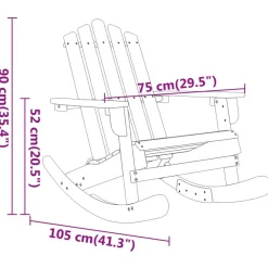vidaXL Silla mecedora Adirondack madera maciza acacia Marr&oacute;n