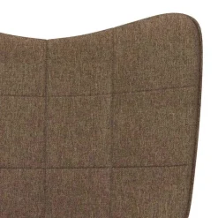 vidaXL Silla mecedora con reposapiés tela marrón Marr&oacute;n New