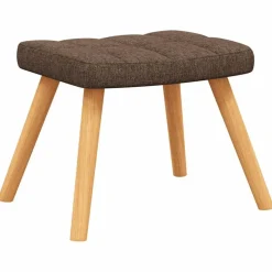 vidaXL Silla mecedora con reposapiés tela marrón Marr&oacute;n New
