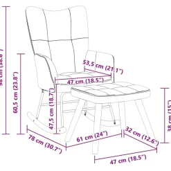 vidaXL Sillas-Silla mecedora con reposapiés tela
