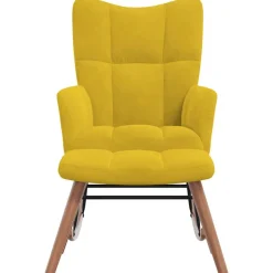 vidaXL Sillas-Silla mecedora con reposapiés tela