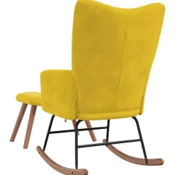 vidaXL Sillas-Silla mecedora con reposapiés tela